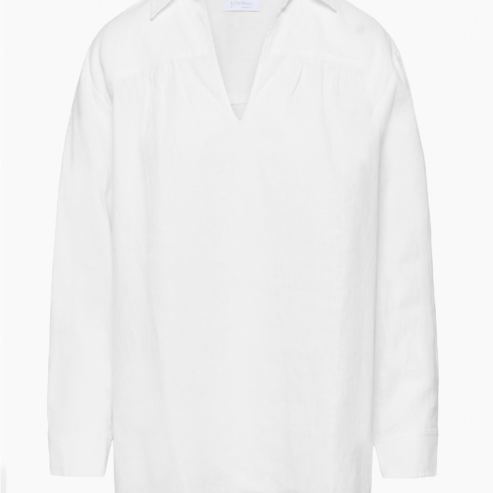 Aritzia Little Moon Seafront Linen Blouse